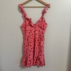 Zara Pink and Red Floral Minidress size M